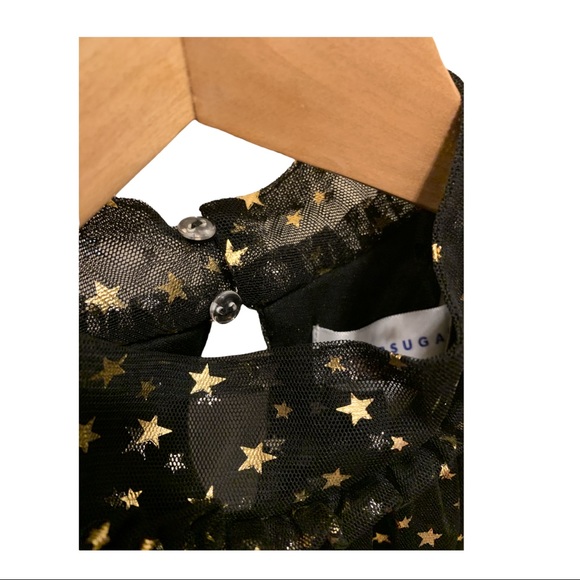 POPSUGAR black dress with gold stars Sz S NWT - Picture 4 of 7